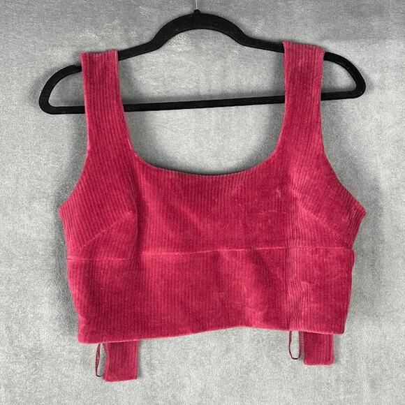 Anthropologie Tops - Anthropologie Maeve Top Womens Medium Maroon Corduroy Cropped Tank Festival Boho